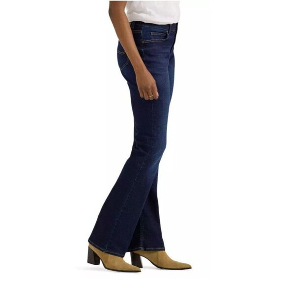 Lee Womens Mid Rise Dark wash Legendary Bootcut Jeans Sz 10 Short New - Picture 2 of 8